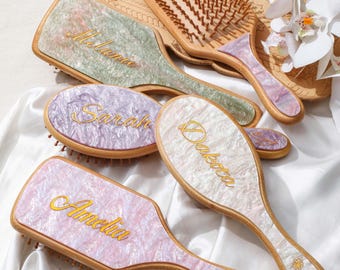 Custom Name Hair Brush, Personalized Engraved Hair Comb, Bridesmaid Gift