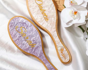 Personalized Engraved Hairbrush, Custom Name Hair Comb, Bridal Shower Gift