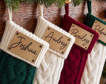 Custom Christmas Stockings 2026, Family Christmas Stocking, Christmas Gifts, Personalized Name Knitted Stockings, Holiday Decor