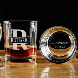 Personalized Whiskey Glass,Engraved Vintage Whiskey Glass,Groomsmen Whiskey Glass,Glass for Whiskey Lover,Party Favors,Groomsmen Gift