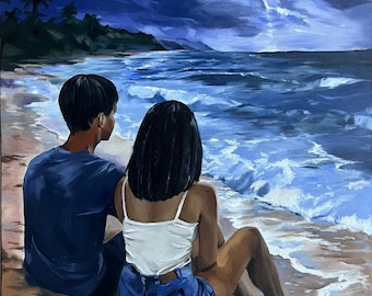 Custom Oil Painting from Photo | Framed Wall Art Commission Painting on Canvas | Hand Painted Family Portrait | Personalized Wedding Gifts