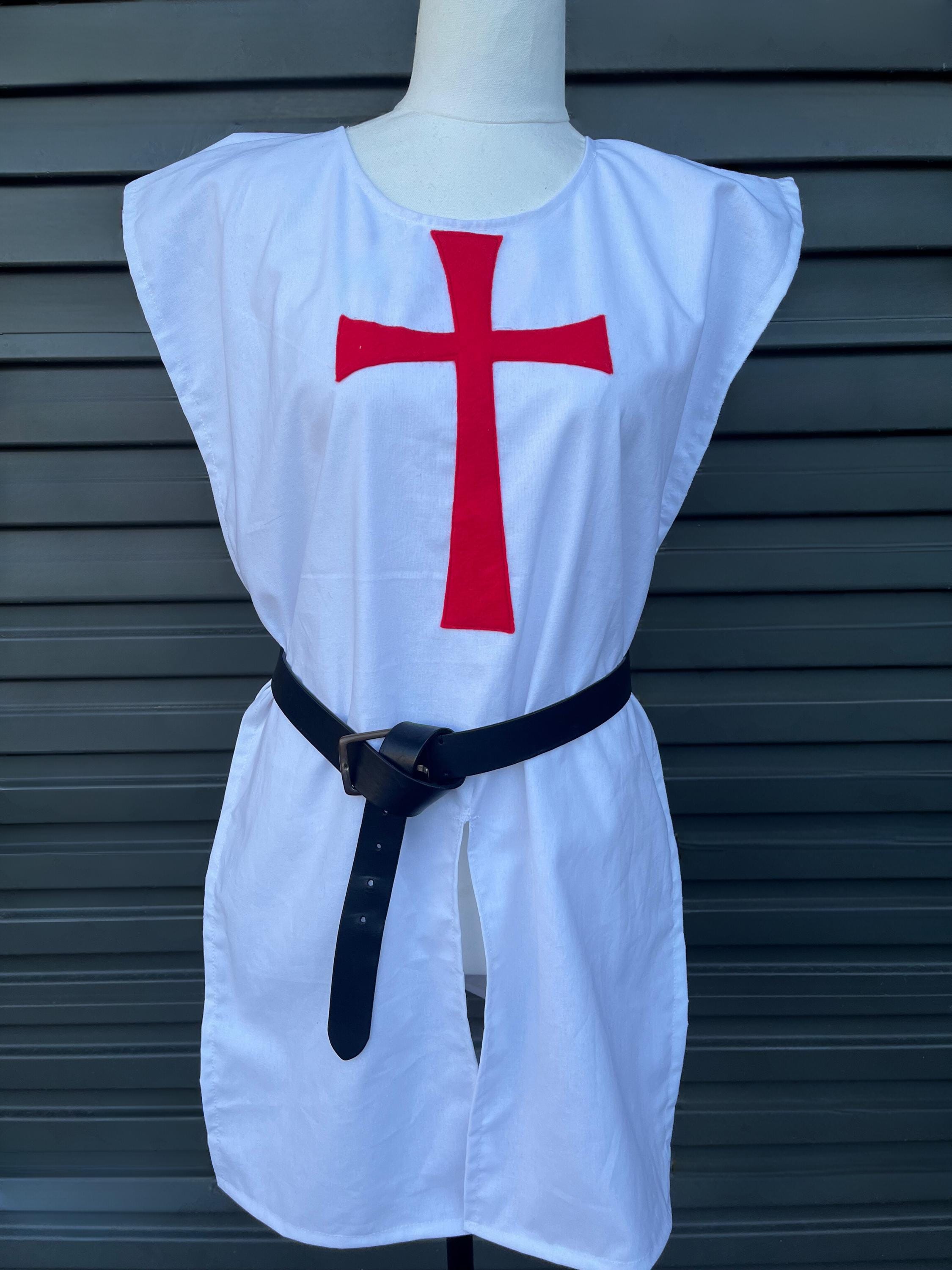 Pattern Templar Tunic Medieval/ Knights Templar Natural/ White Cloak and Tunic With Lined ...