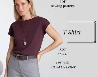 Sleeveless T-Shirt Sewing Pattern – Women's Sizes XS-3XL (Digital Download)
