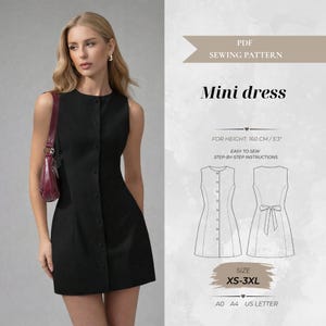 Schnittmuster Mini-Knopfkleid (Sewing Patterns) – Petite Passform 160 cm (Sofort-Download)
