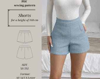 Shorts Sewing Pattern – Standard Fit 168 cm (Instant Download)