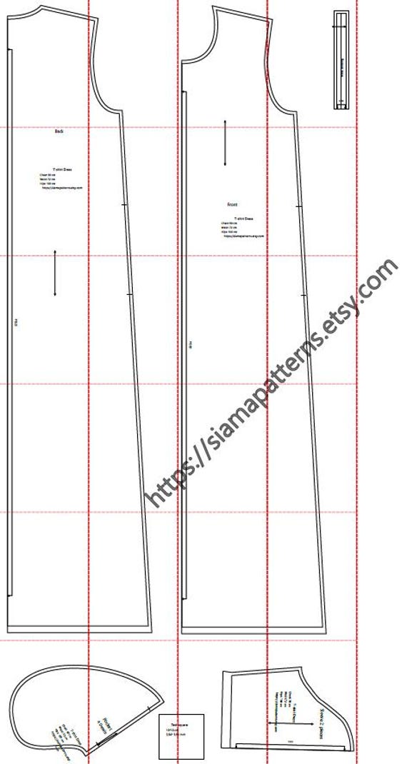 pola dress a line T-shirt Maxi Dress Sewing Pattern - Beginner Friendly, Plus Size &  Maternity (PDF Pattern)