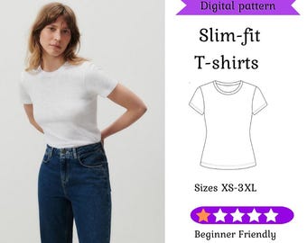 Fitted T-Shirt Sewing Pattern: Beginner Friendly (PDF Pattern)