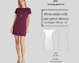 Sleeveless T-Shirt Dress Sewing Pattern – Standard Height 168 cm / 5'6" – XS-3XL (Digital Download)