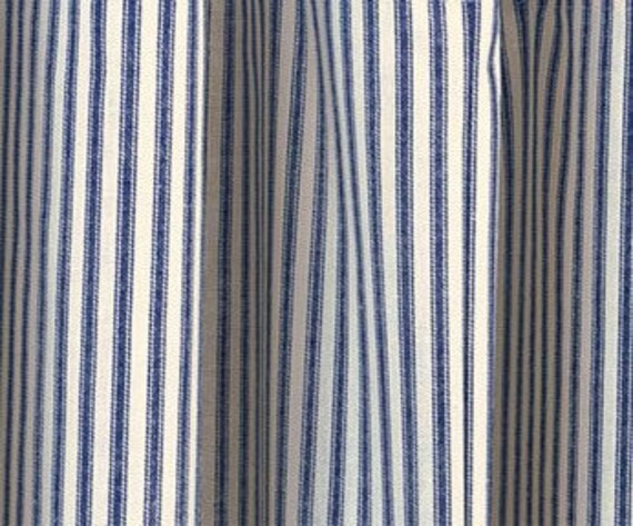 Navy Blue Ticking Stripe Window Curtains Ticking Drapes Etsy