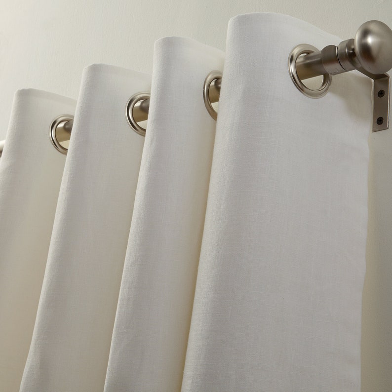 BLACKOUT Double Width Extra Wide Linen Curtains Pair 2 Etsy