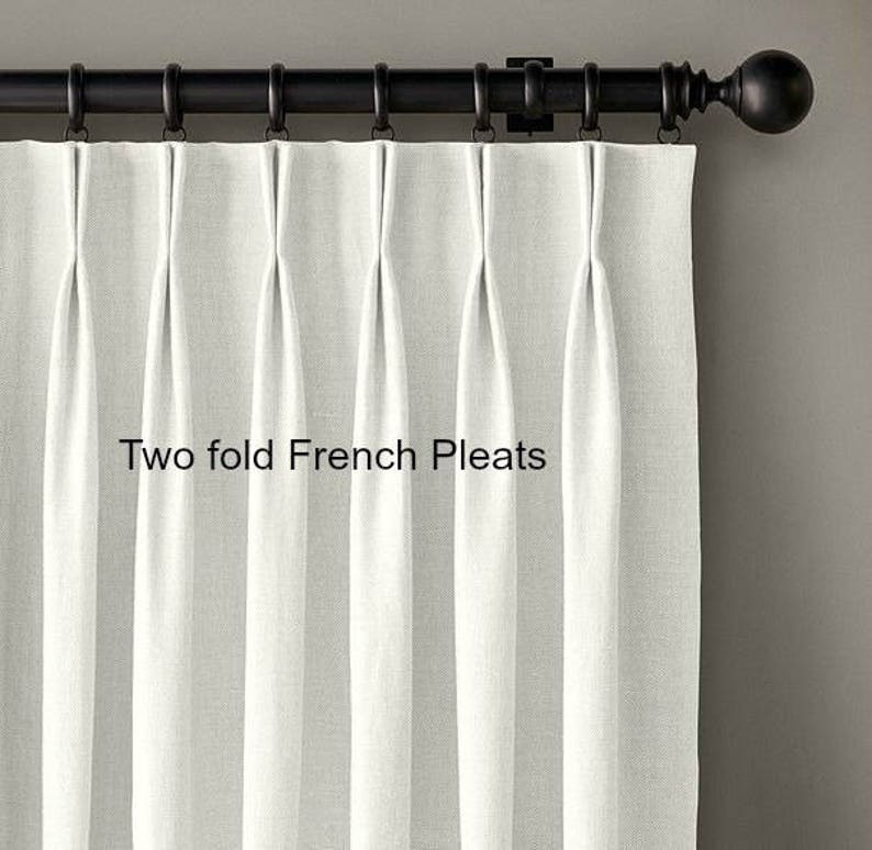 Unlined Linen Drapes Pleated Curtains off White Ivory Etsy