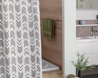 Printed Mud Cloth Inspired Shower Curtain - Model 1718 - Etsy
