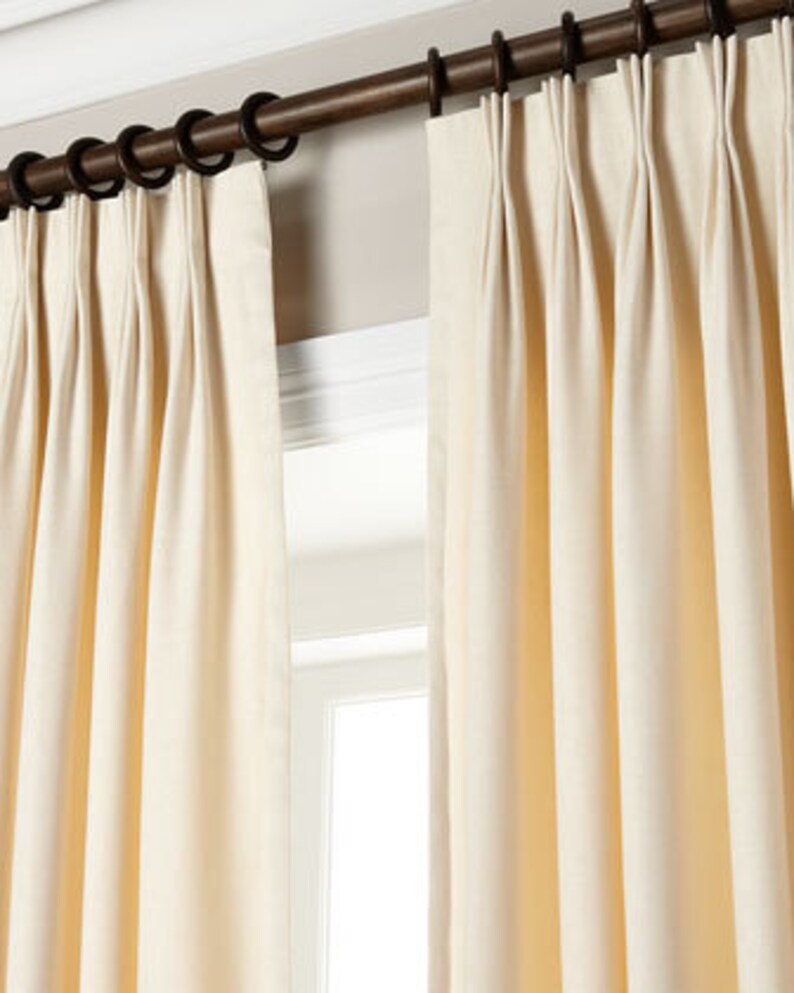 Linen drapes with triple French pleats lined pleated drapes Etsy