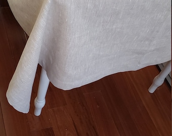 70W x 140L Oatmeal linen tablecloth, table cover solid color table cloth, custom made linen tablecloth, all sizes