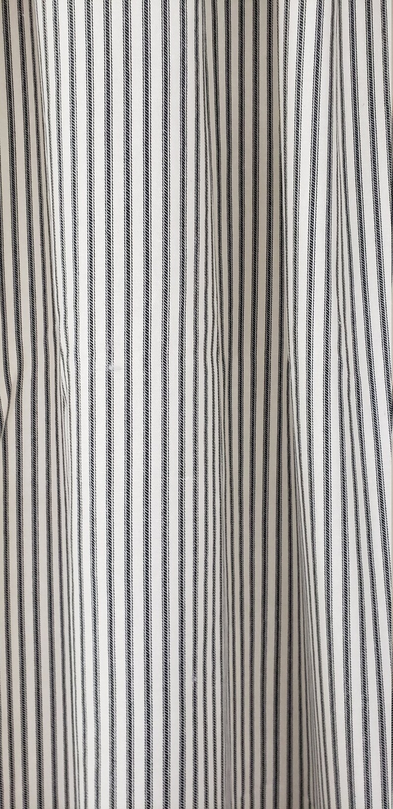 Black and Ivory Ticking Stripe Shower Curtain Ticking Cotton Etsy