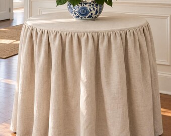 COM customers own material for gathered table skirt, seamstress for hire, custom projects