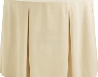 RESERVED LISTING COM tableskirt with bullion and trim tape customers own material for round pleated