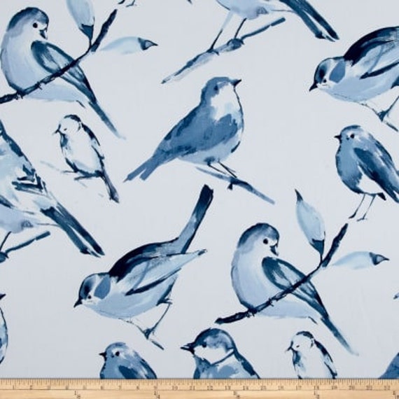 Two 50 Wide Designer Curtain Panels Drapes Birds Etsy