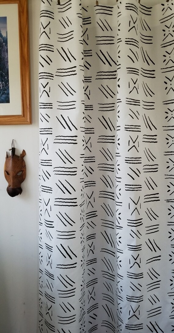 Pair Of Window Curtains Two 50w X 84l Panels African Etsy
