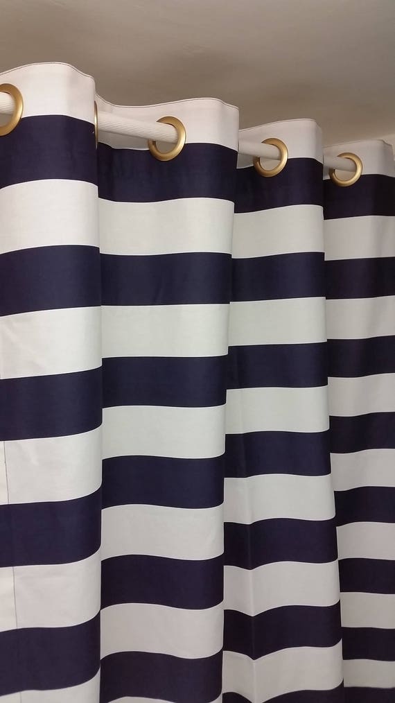 Blue 2024 stripe curtain