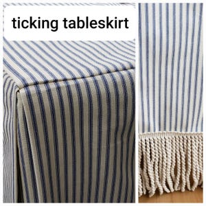 Rectangular LINEN tableskirt, table skirt, decorative trim tape console table cover, skirted table,