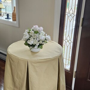 RTS Round Table Skirt 30 Dia X 30H Beige Cotton Greek Key Trim Table ...