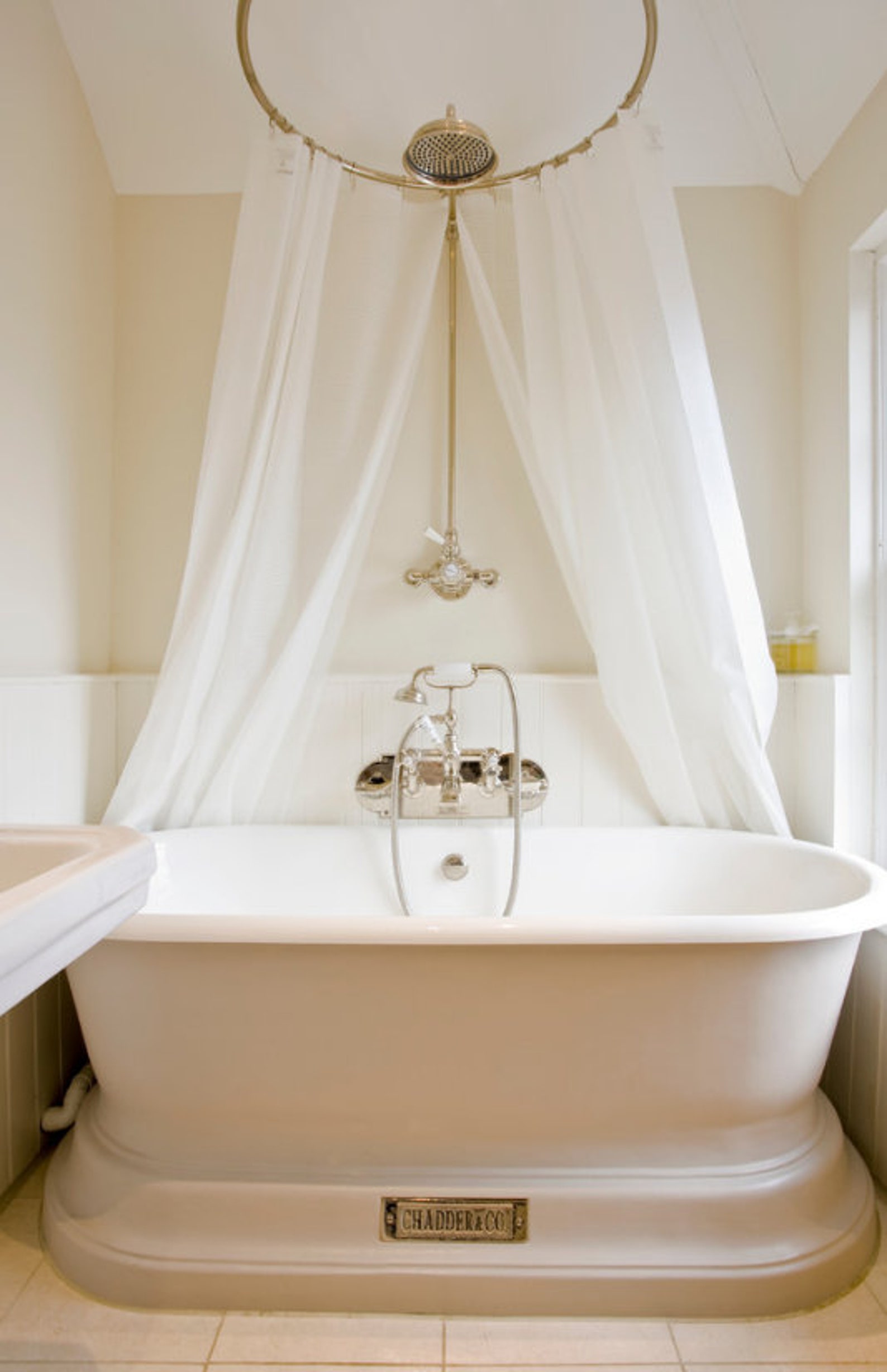 Two Panel Shower Curtain Split Style Shower Curtain White Etsy