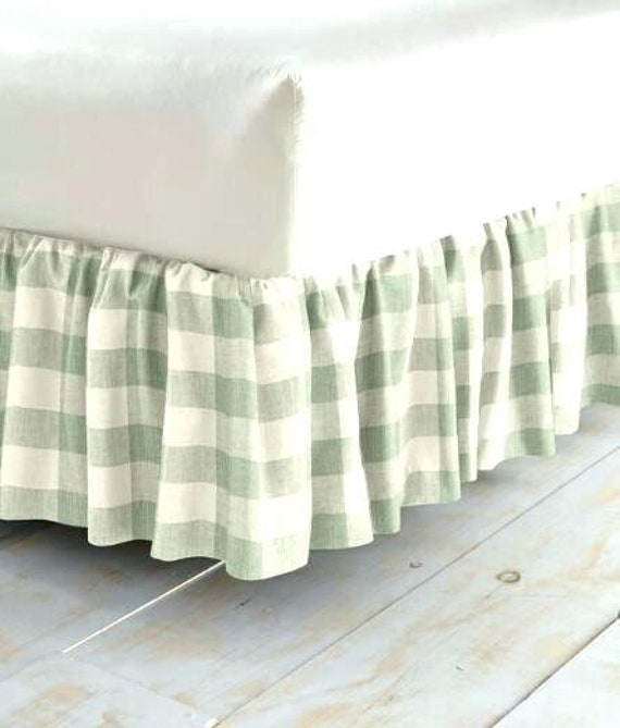 Gingham bed skirt shop queen