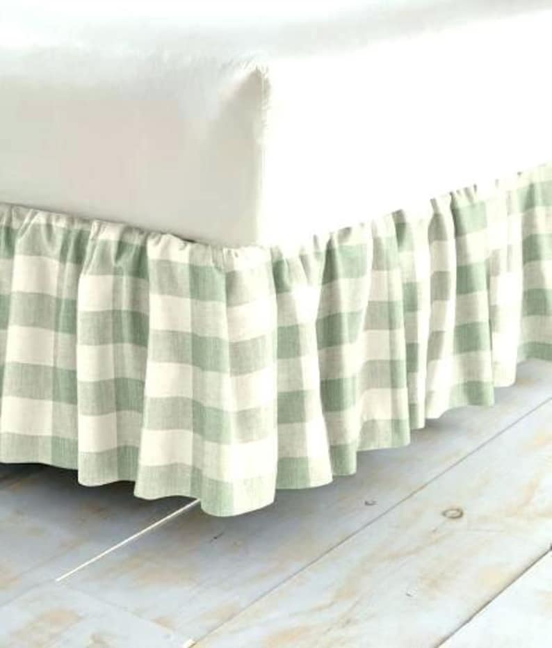Buffalo Check Ruffled Bedskirt Bedskirt Solid Dust Ruffle Etsy
