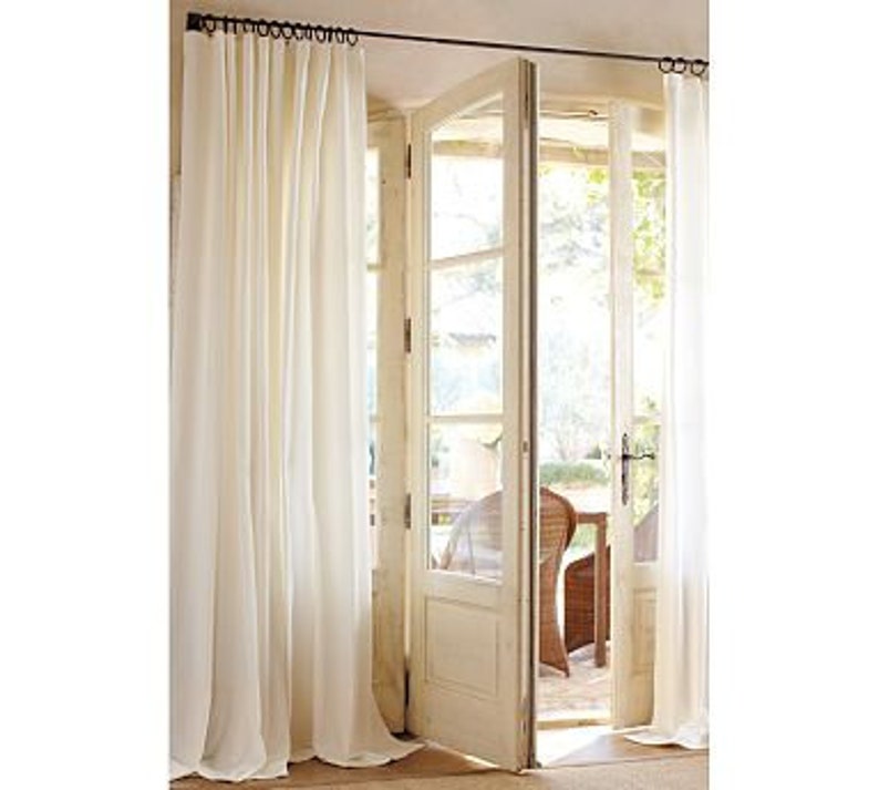 Unlined Linen Drapes Pleated Curtains off White Ivory Etsy