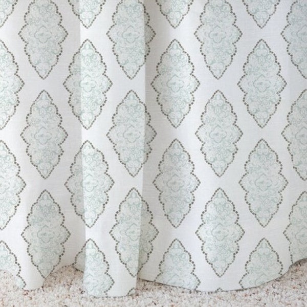 Taupe and Blue Shower Curtain - Etsy