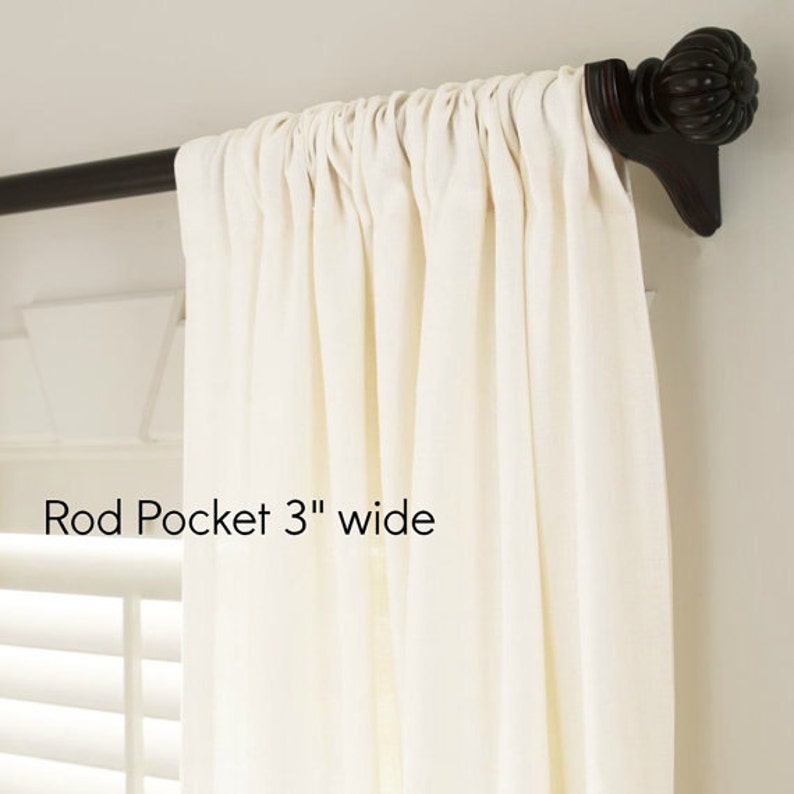 Solid color linen drapes green linen curtain panels rod pocket panels,