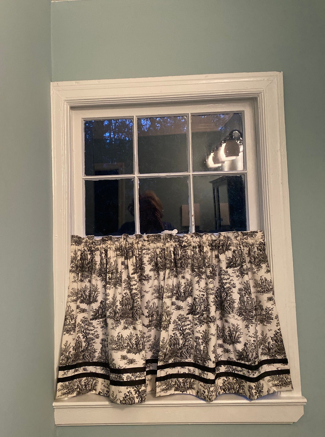 Black and white Toile shower curtain black and white cotton Etsy