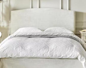 Custom heavy linen headboard slipcover, upholstery cover, backrest cover