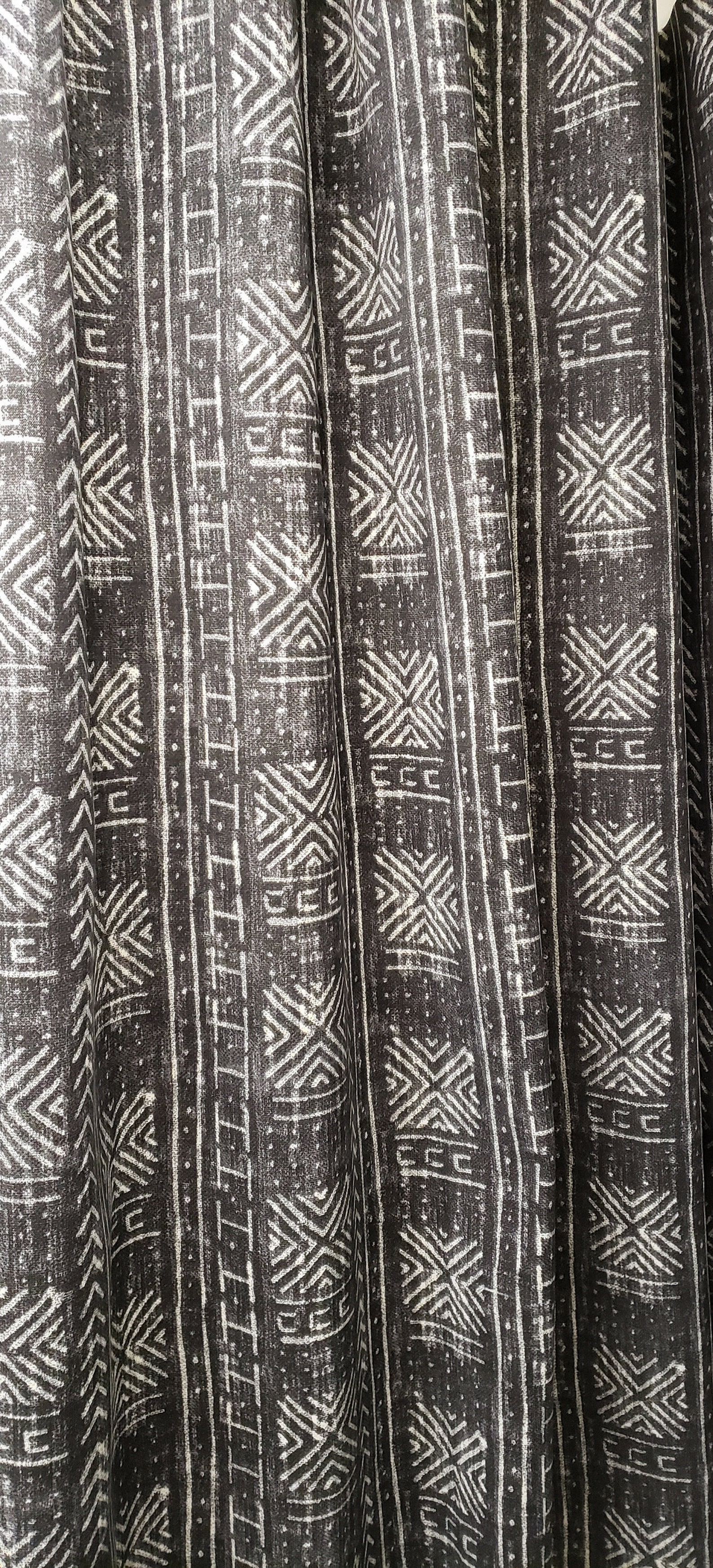 African Mud Cloth shower curtain Mudcloth black and ivory Etsy