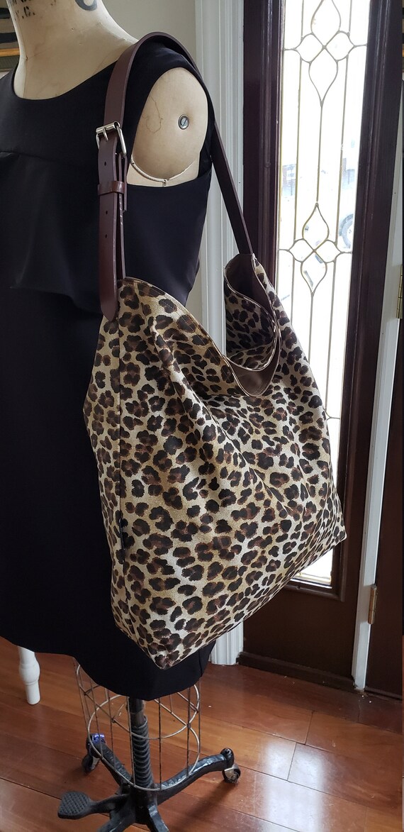estampado de leopardo bolso de hombro hobo - Etsy España