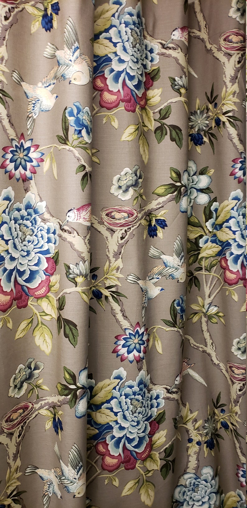 Custom made shower curtain Waverly Mudan jewel floral shower Etsy