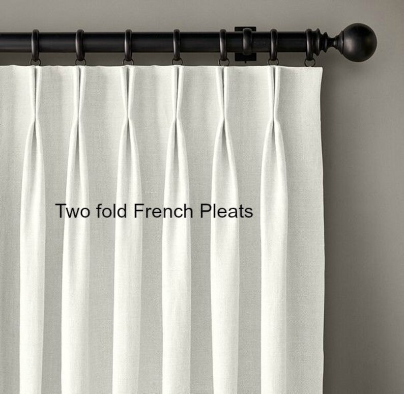 Extra Wide Pleated Curtain Panel White Linen Drapes With Etsy
