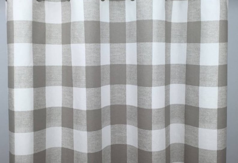 French pleated drapes Buffalo check denim blue buffalo plaid pleated window curtains red, French grey cotton fabric Yellow black