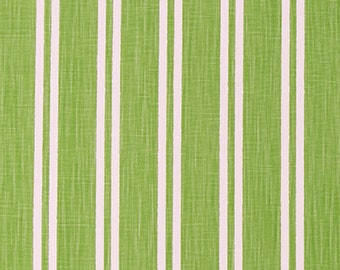Green Stripe curtains Slub Linen rod pocket drapes, linen cotton