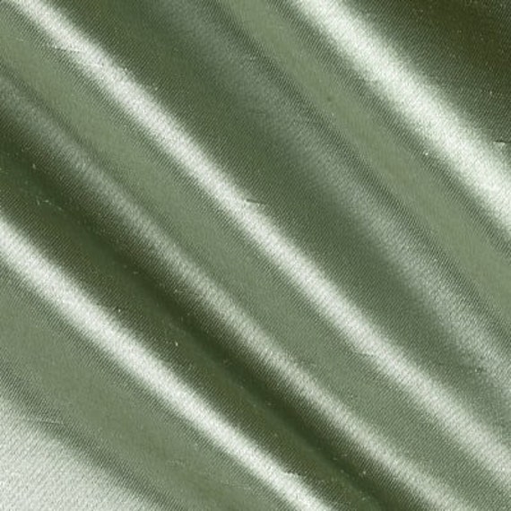 Pleated Window Curtains Sage Green Shantung Satin Drapes Etsy