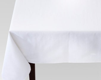 White linen tablecloth,  table cover solid color table cloth, custom made tablecloth, all sizes