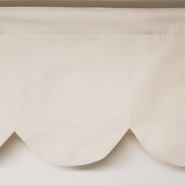 Solid color scallop valance valance solid color , minimalististic, white, natural