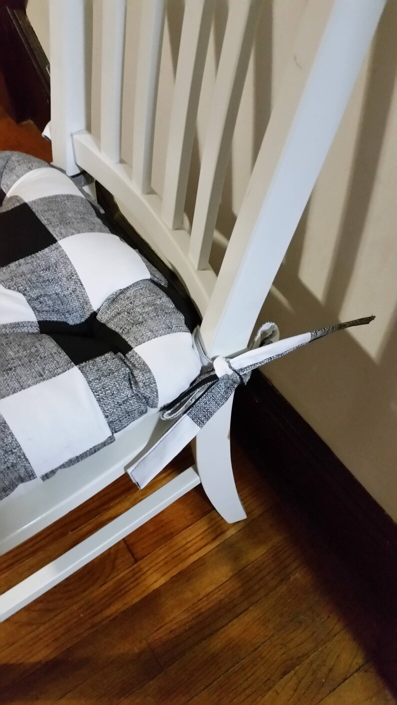 Set of 4 Tufted chair pads buffalo check plaid seat cushions Etsy