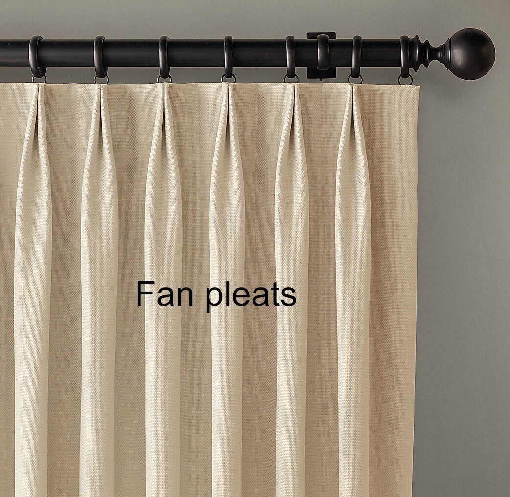 French Pleated Linen Drapes Pinch Pleats Drapes Solid Color - Etsy