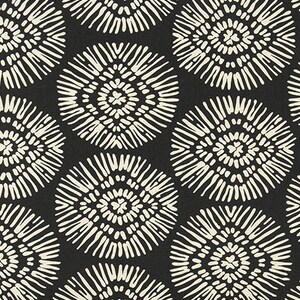 Scott living Medallion SHADOW BLACK window curtains, custom drapes made to order