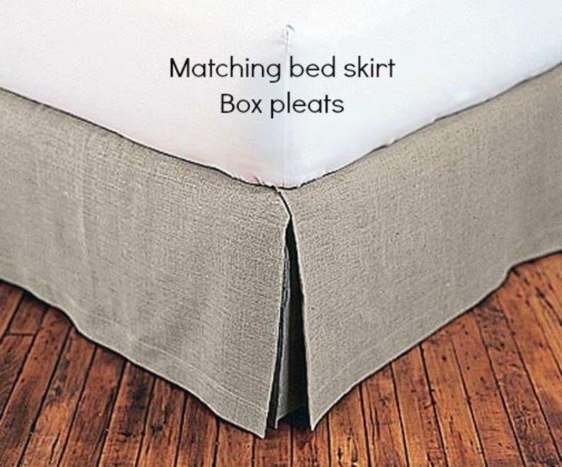 White Cotton Bedskirt Queen Size Tailored Box Pleats 19 Etsy