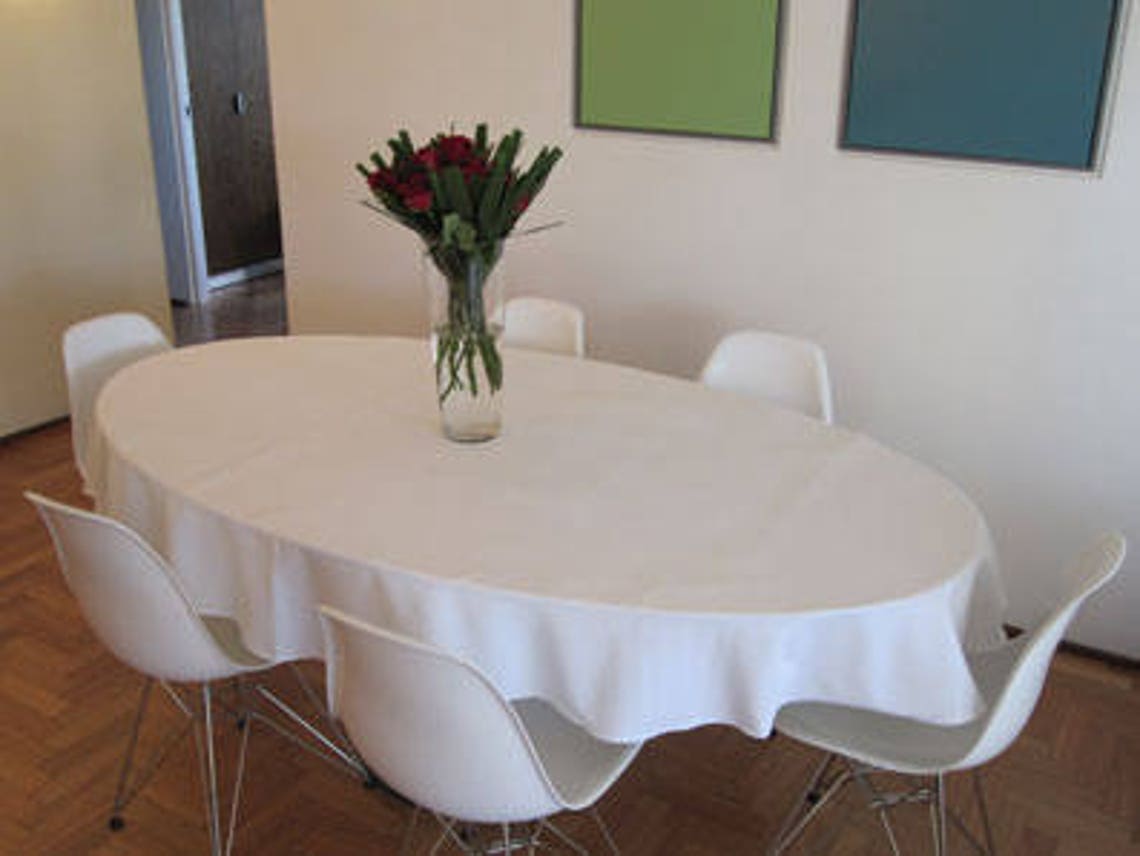 Oval Tablecloth Linen 80 X 102 Custom Made Table Etsy