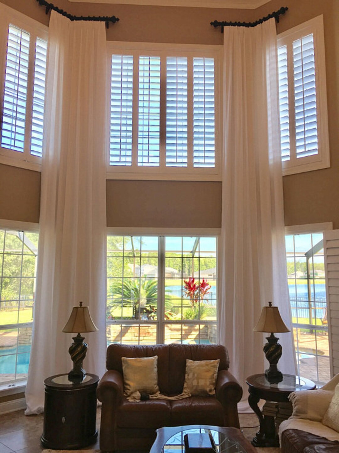 Extra Long Curtain Panels With Pleats, Two Story Lined Curtains, off