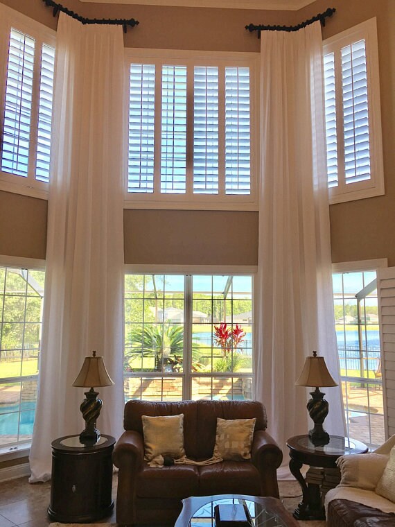 Extra Long Curtain Panels With Pleats Two Story Lined Etsy